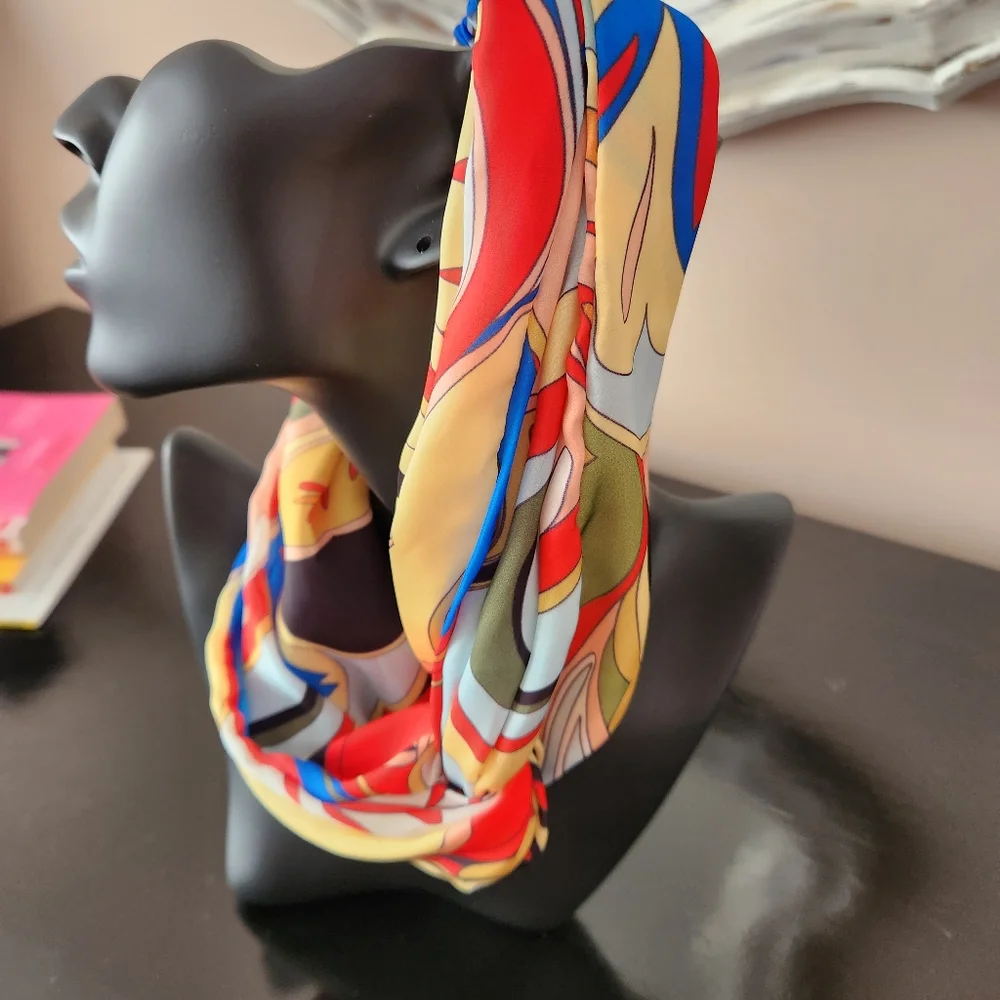 Bundle of 3 Twist Knot Headbands | Silk Satin Baroque Gold Chain Print